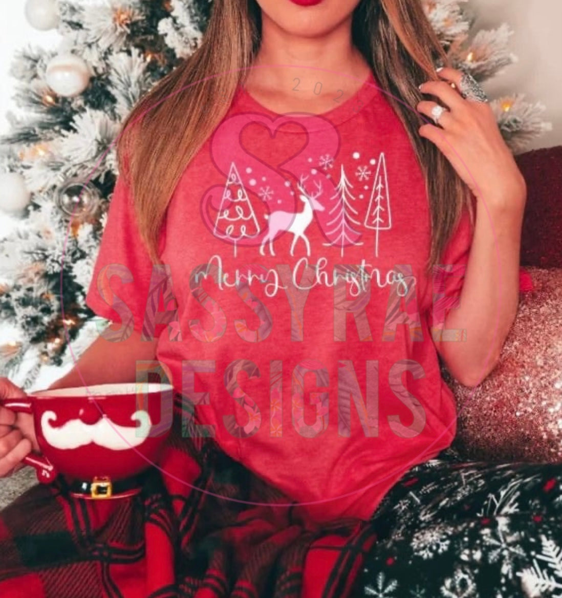 Reindeer and Christmas Tree Tee