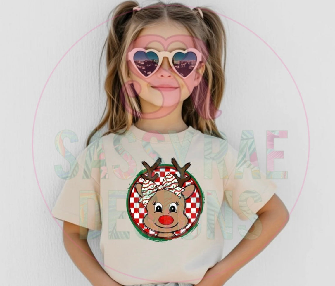 Youth Girl Reindeer Tee