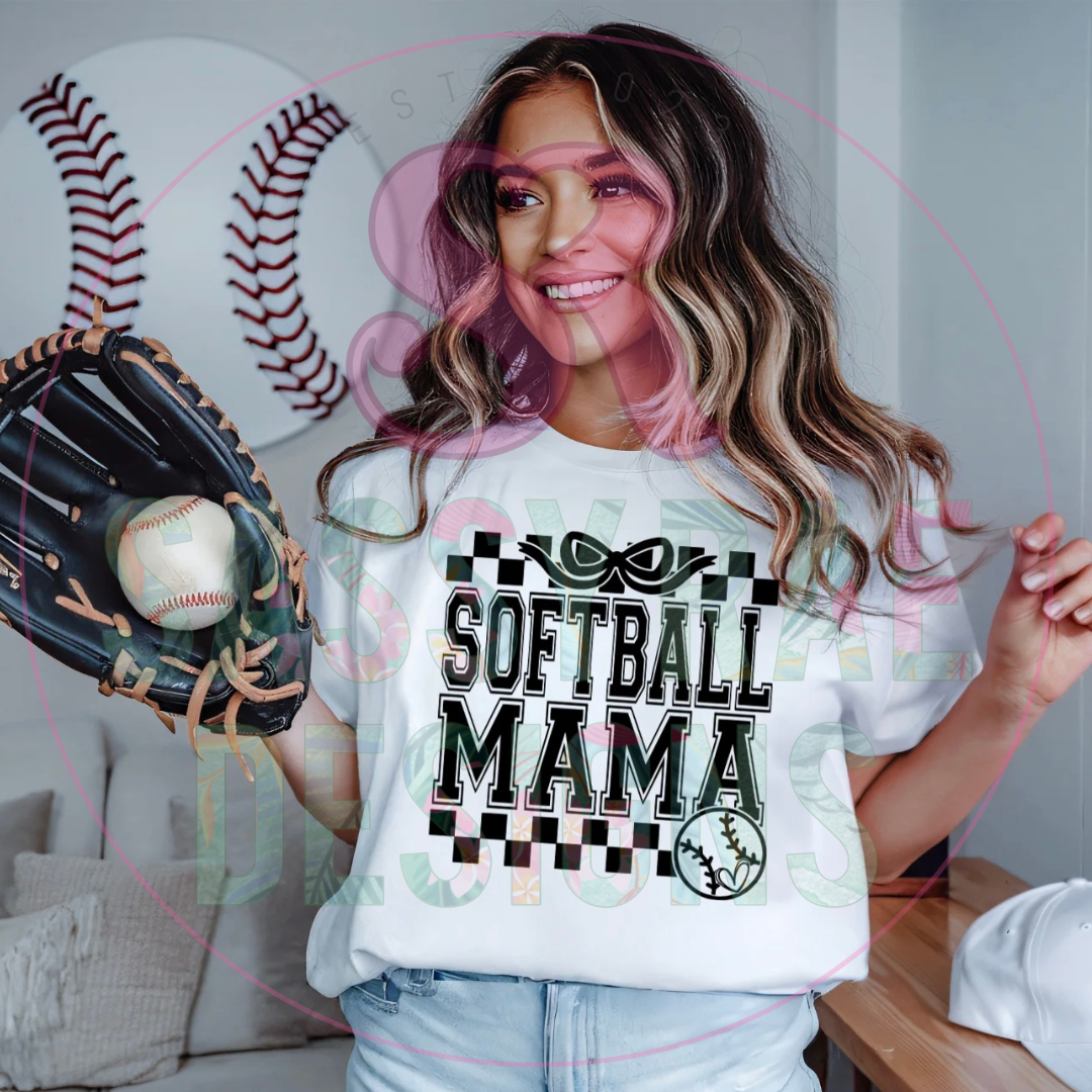 Softball Mama Bow Tee