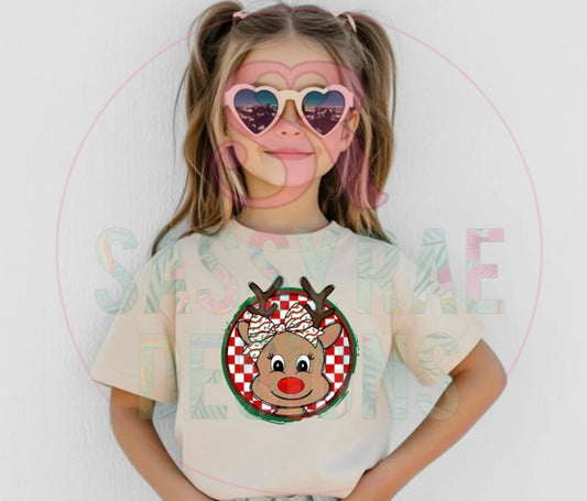 Youth Girl Reindeer Tee
