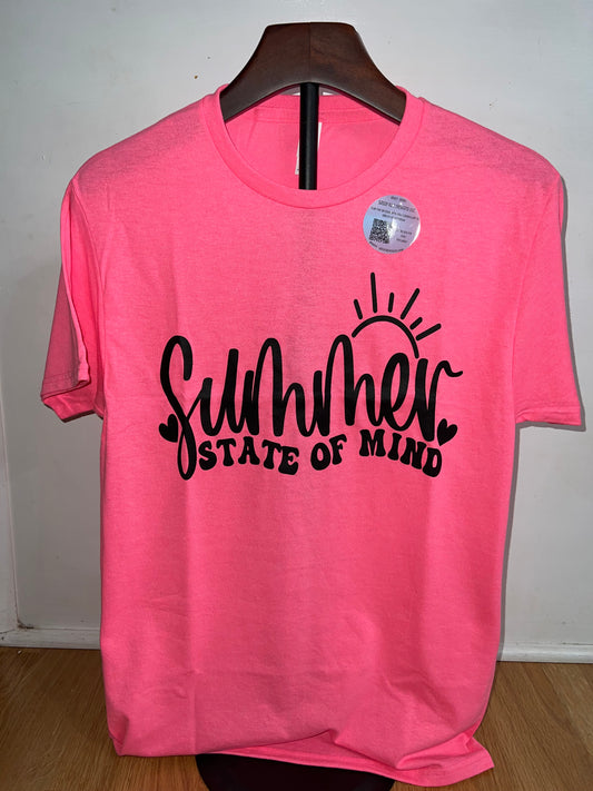 Neon Pink Summer State of Mind Tee
