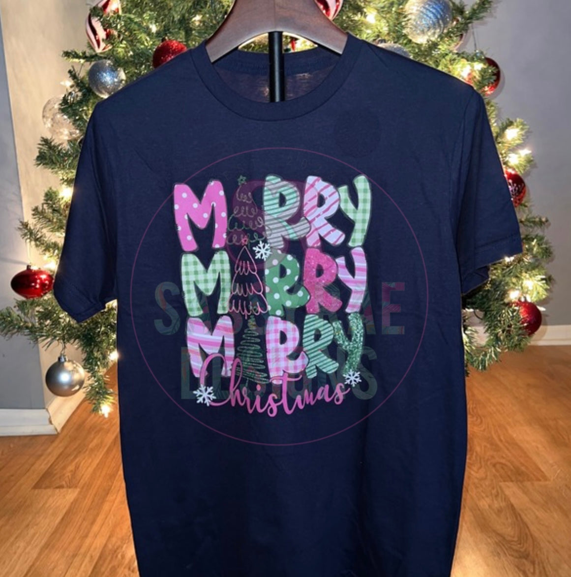Merry Christmas Colorful Trees