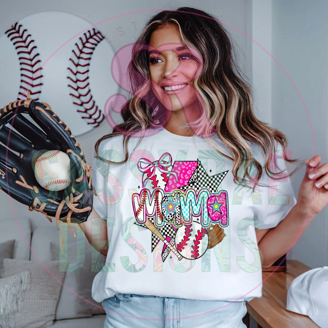 Preppy Baseball Mama Tee