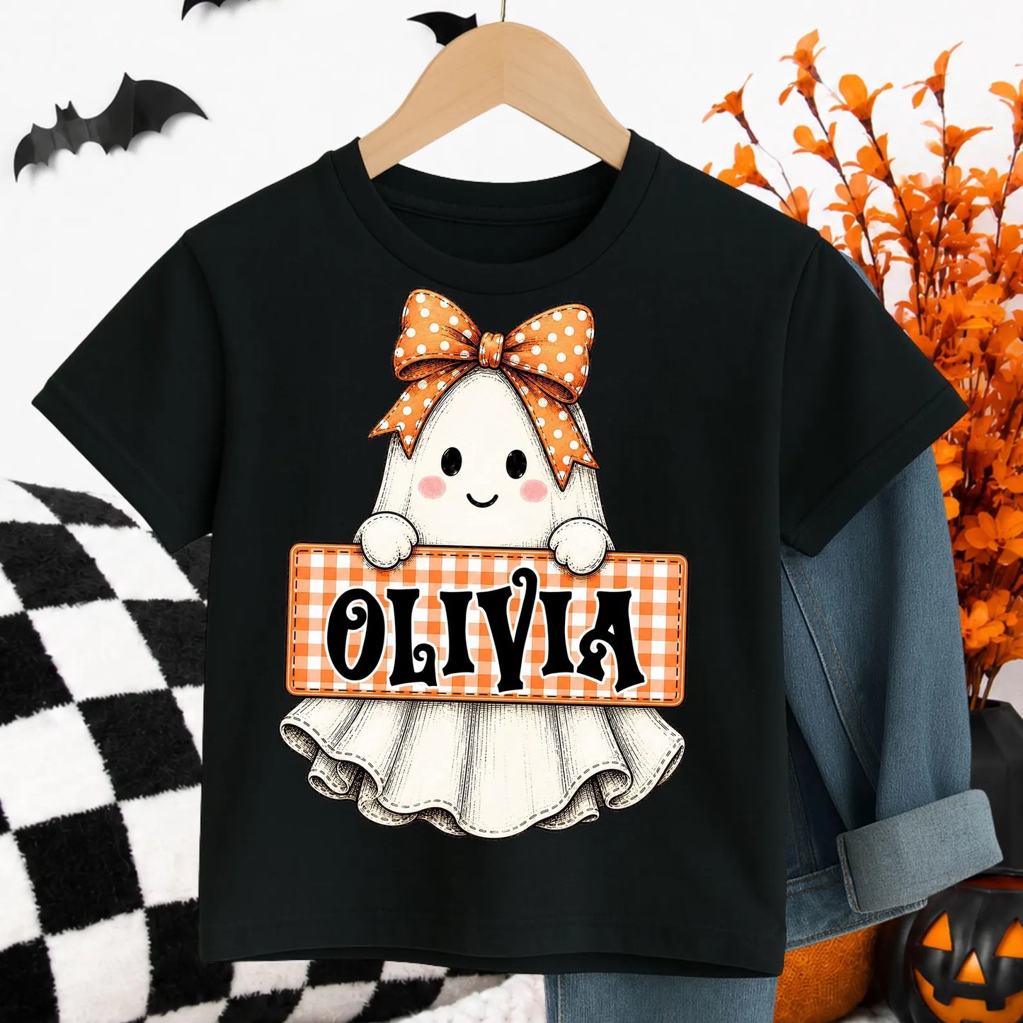 **PRE ORDER** KIDS Ghost with Bow Tee