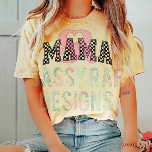 Mama Checkered  Tee