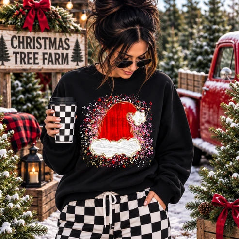 **PRE ORDER** Splattered Santa Hat Crewneck